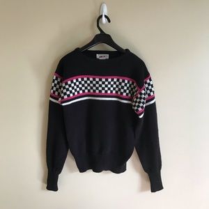 Checkered Knit Sweater